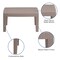 Merrick Lane Malmok Outdoor Coffee Table Faux Rattan Wicker Pattern Resin All-Weather Patio Coffee Table With Wood Plank Top Design